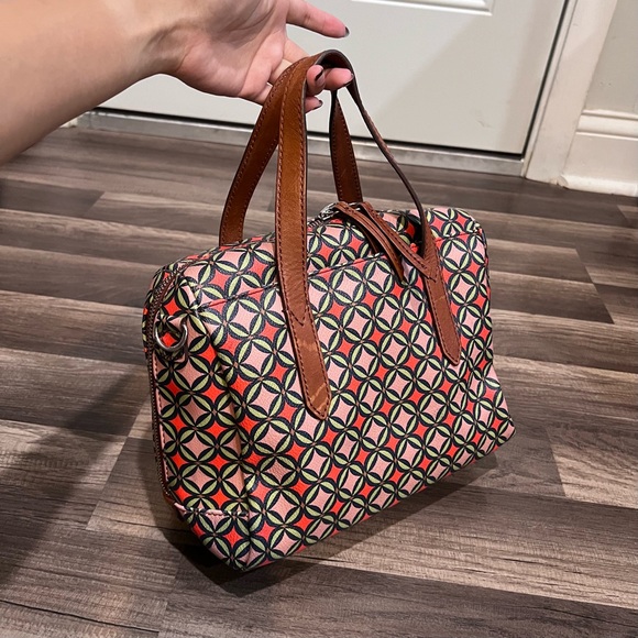 Fossil Handbags - FOSSIL Sydney Signature Multi Color Geometric Patterned Satchel Handbag
